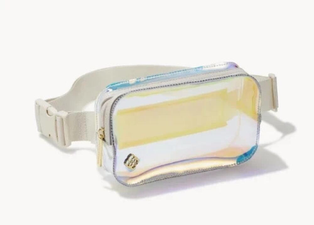 Kendra Scott Holographic Iridescent Clear Jewelry Belt Bag Travel Pouch NWT